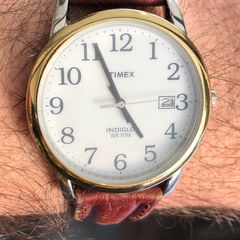 Reloj Timex Clásico Indiglo Hombre Año 2009 Fecha Correa Original