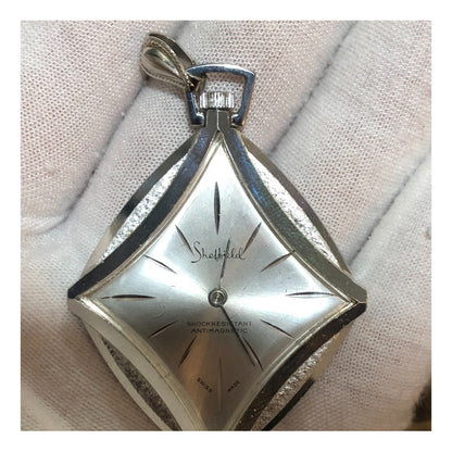 Reloj Colgante Sheffield Suizo Vintage A Cuerda Aluminio Raro