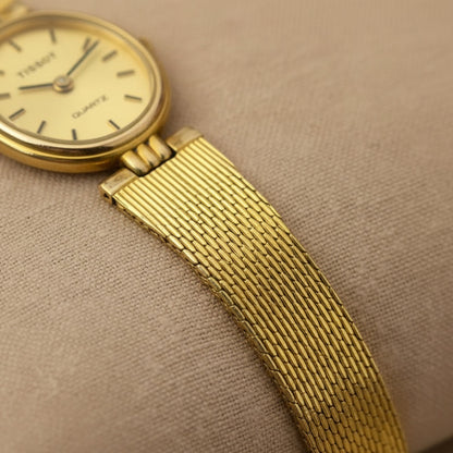 Tissot Lady Quartz 1980 Chapado Oro18k Brazalete Suizo