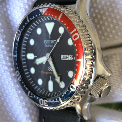 Reloj Seiko Hombre Vintage 1989 Diver Quartz Pepsi Un Ícono