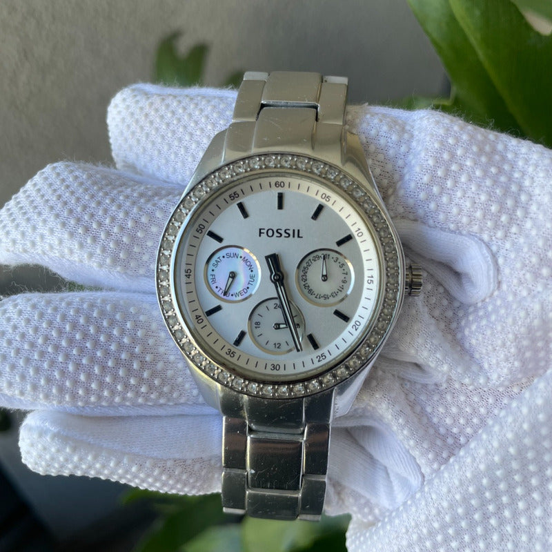 Reloj Fossil Mujer Año 2011 Aluminio Multifunción Cristales