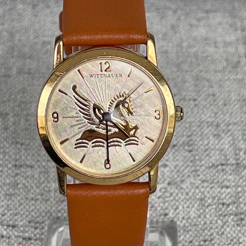 Reloj Wittnauer Hombre Año 1994 Pegasus Dorado Compacto