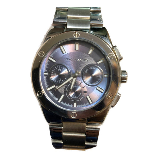 Reloj Vince Camuto Violeta Tornasol Caja Grande 44mm Hombre