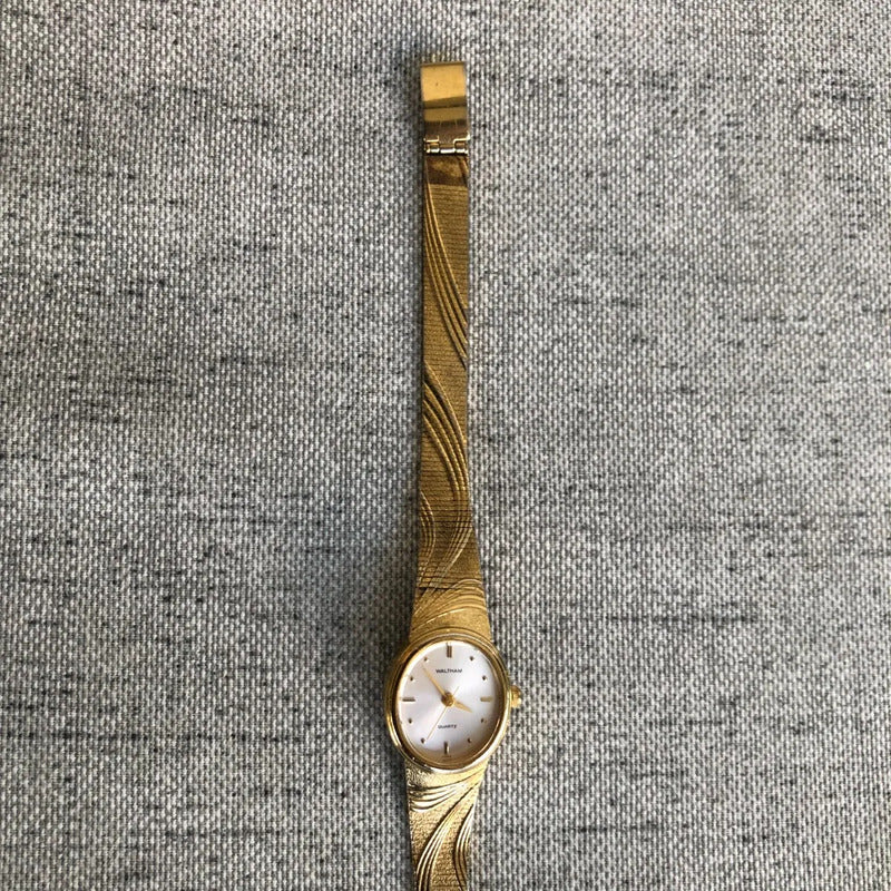 Reloj-joya Waltham Mujer Vintage 1994 Dorado Dial Sunburs
