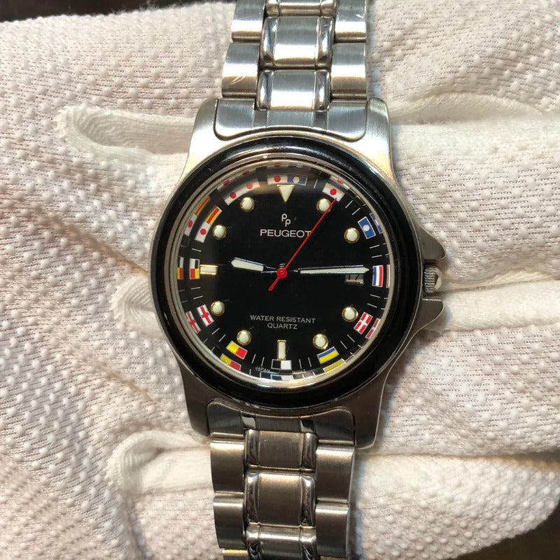 Reloj Peugeot Paris Pp Hombre Cuarzo Vintage Años 90 Acero Náutico