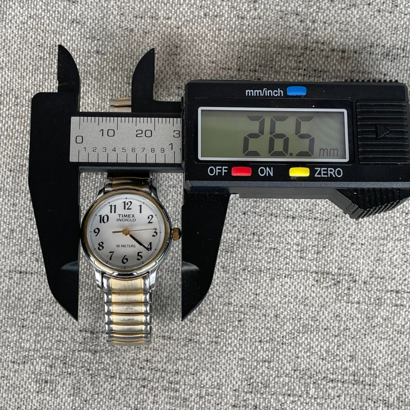 Reloj Timex Mujer Vintage 1997 Cuarzo Indiglo Dial Blanco