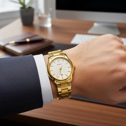 Reloj Bulova Hombre Año 2012 Dial Guilloché Fecha A Las 6