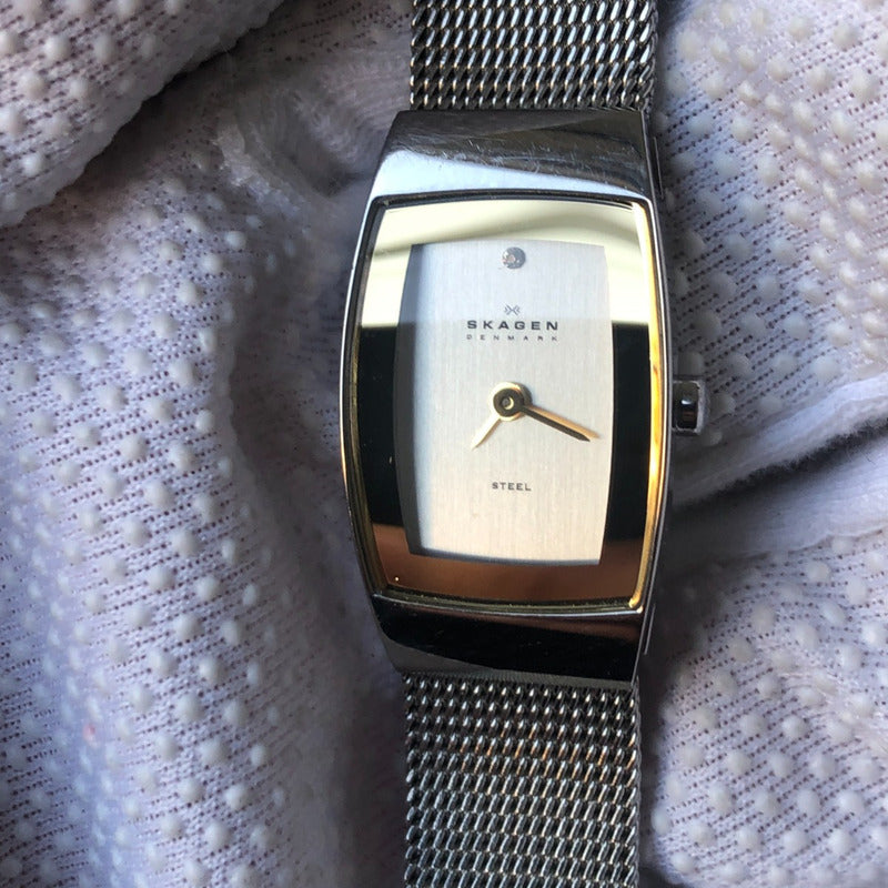 Reloj Skagen Mujer 2005 Acero Curvo Pulsera Milanesa Raro