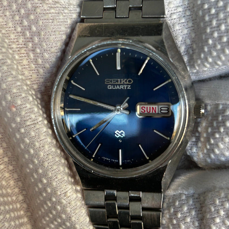 Reloj  Seiko Sq Hombre Dic.1978 Dial Azul Clásico Vintage