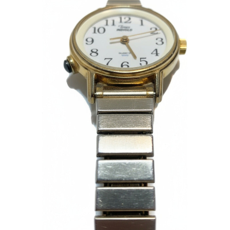 Reloj Timex Mujer Vintage Año 1998 Indiglo A Las 8 Dorado