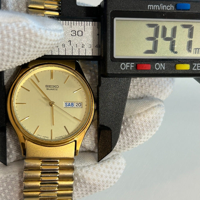 Reloj Seiko Hombre Vintage 1994 Dial Champagne Día-fecha