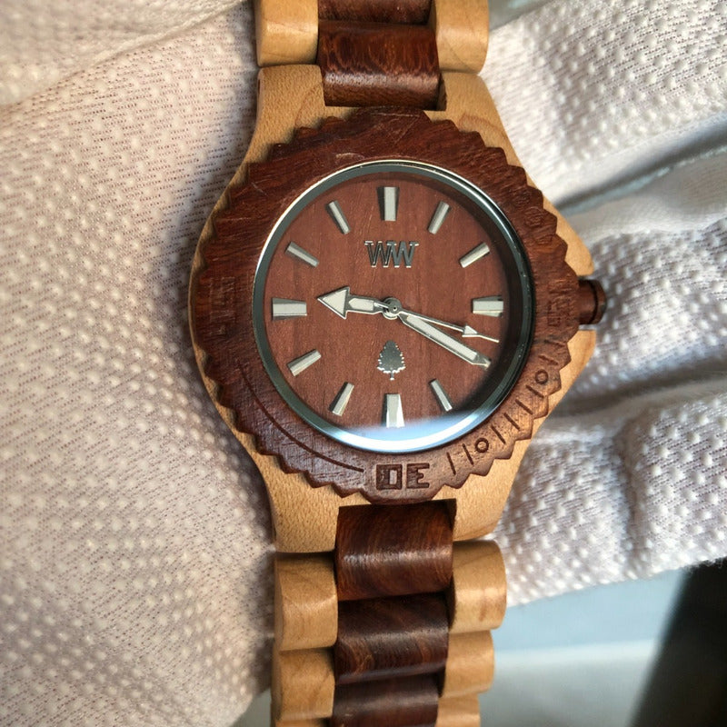 Reloj Wewood Hombre Madera Arce Y Caoba Año 2013 Florencia