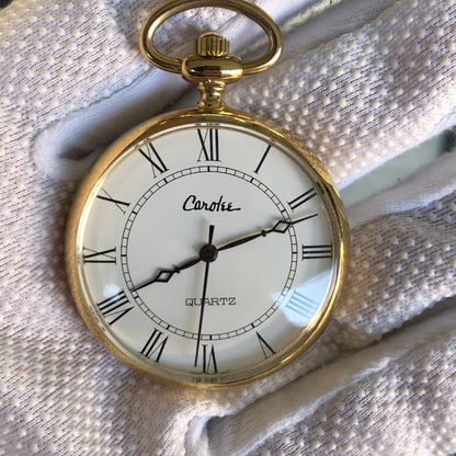 Reloj De Bolsillo Carolee Cuarzo Años 90 Dorado Clásico