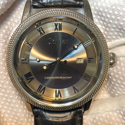 Reloj Stauer Hombre 2009 Gris Sunburst Nuevo Y Poco Común