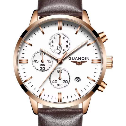 Reloj Guanqin Gq12006 Hombre Correa Cuero