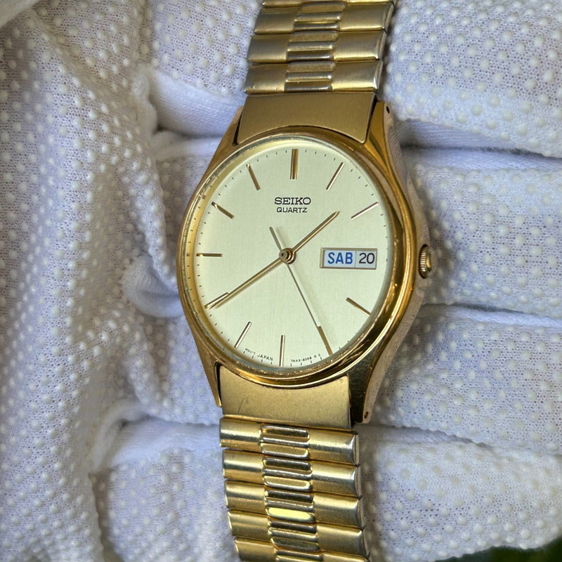Reloj Seiko Hombre Vintage 1994 Dial Champagne Día-fecha