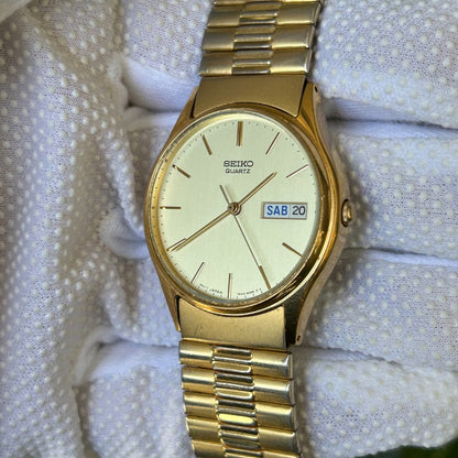 Reloj Seiko Hombre Vintage 1994 Dial Champagne Día-fecha