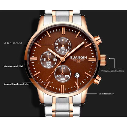 Reloj Guanqin Gq12006 Hombre Pulsera Acero Inoxidable