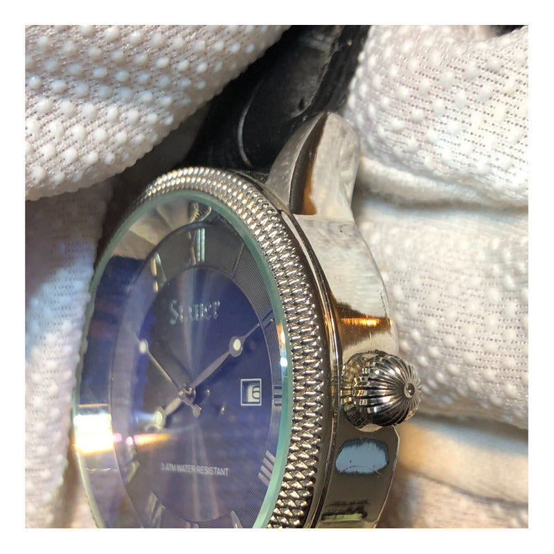Reloj Stauer Hombre 2009 Gris Sunburst Nuevo Y Poco Común