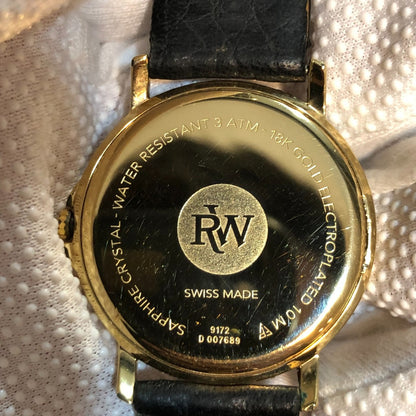 Raymond Weil Hombre Zafiro Chapado Oro 18k Suizo Años 90s