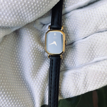 Reloj Seiko Mujer Año 1991 Rectangular Negro Ultra Compacto