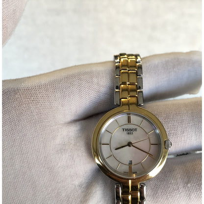 Reloj Vintage Tissot Mujer Zafiro Dorado-plateado Perla