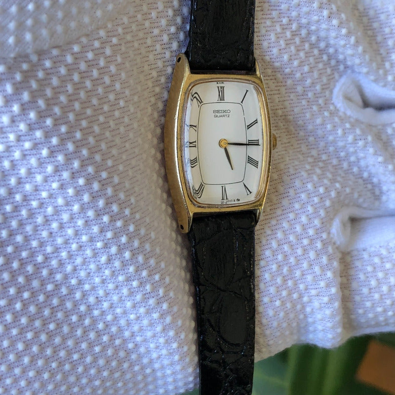 Reloj Seiko Mujer Vintage 1985 Ultrafino Art Deco Roman Dial