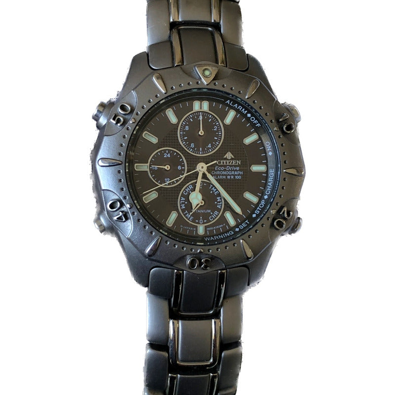 Reloj Citizen Eco-drive Solar Hombre Año 2001 Cronógrafo Titanio