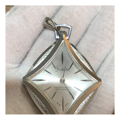 Reloj Colgante Sheffield Suizo Vintage A Cuerda Aluminio Raro