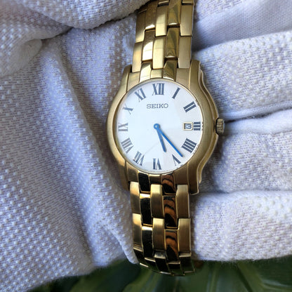 Reloj Seiko Hombre Año 2003 Números Romanos Y Esfera Limpia