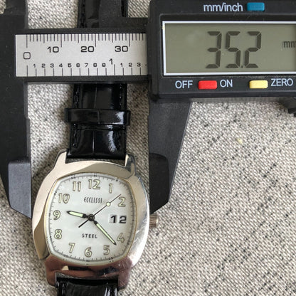 Reloj Ecclissi Mujer 2007 Acero Big Date Cuarzo Japonés 35mm