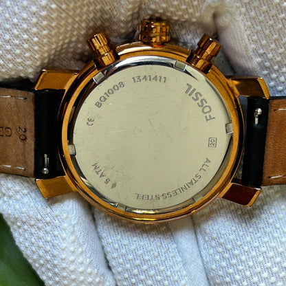 Reloj Fossil Hombre 2013 Cronógrafo Negro Dorado Gama Alta