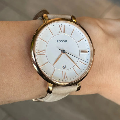 Reloj Fossil Mujer Jacqueline Rose Gold Año 2016 Cuero Fecha