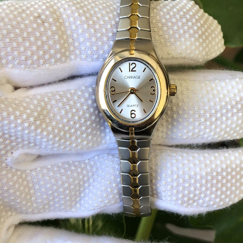 Reloj Carriage By Timex Mujer 2002 Quartz Oval Two Tone Leer