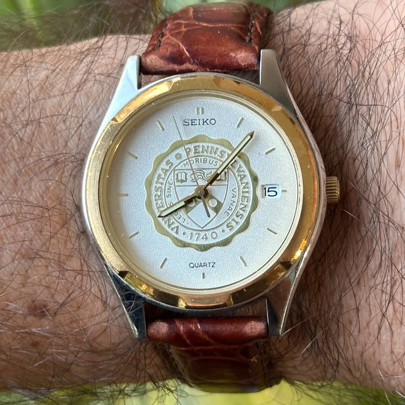 Reloj Seiko University Of Pennsylvania Hombre 1988 Pulsera Original