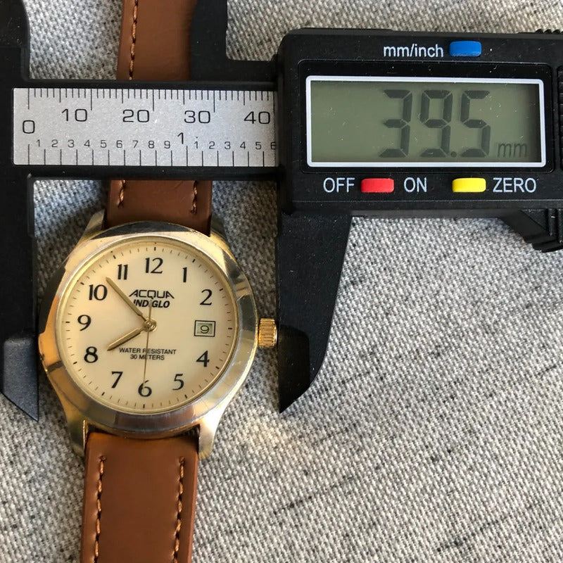 Reloj Timex Acqua Hombre Año 2001 Fondo Marfil Raro Indiglo