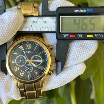 Reloj Fossil Flynn Chronograph Hombre Año 2017 Dorado Romano