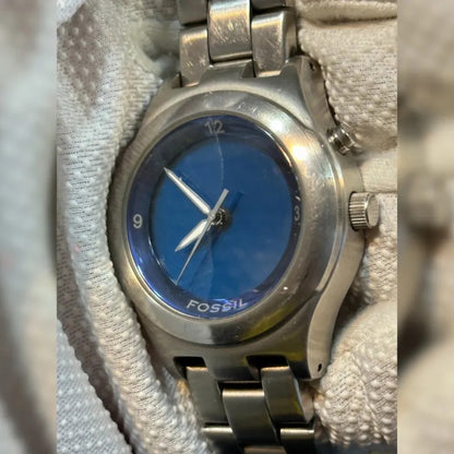 Reloj Fossil Kaleido Illinois Hombre 1998 Dial Óptico Azul Raro
