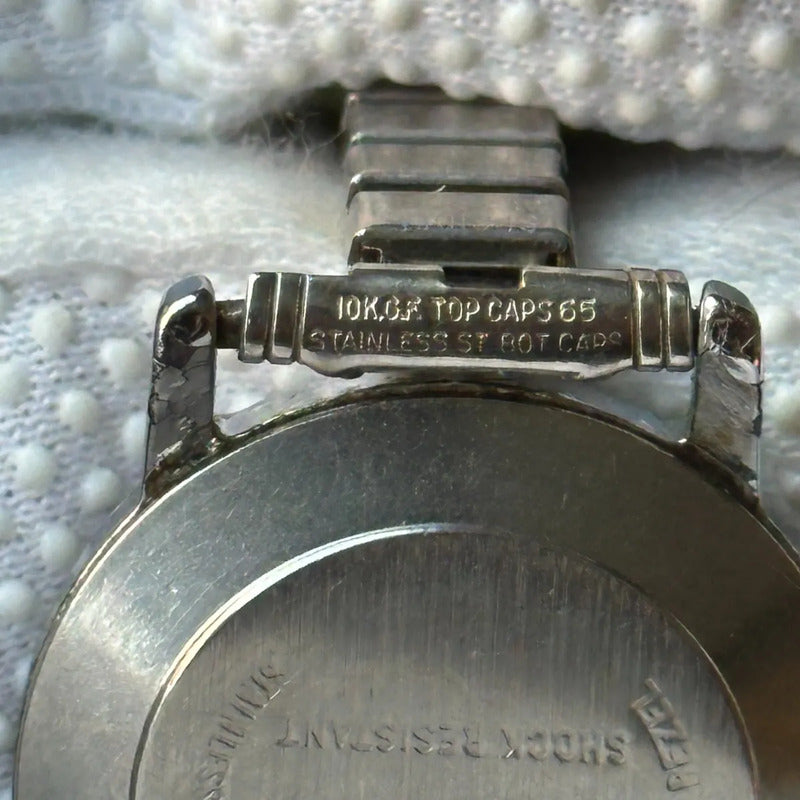 Reloj Timex Mujer A Cuerda Vintage Año 1966 Dial Patina Crema