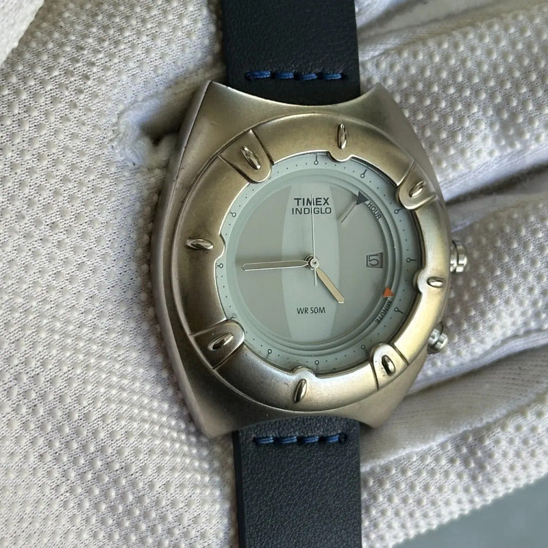 Reloj Timex Hombre Año 2001 Experimental Futurista Bisel Rotatorio