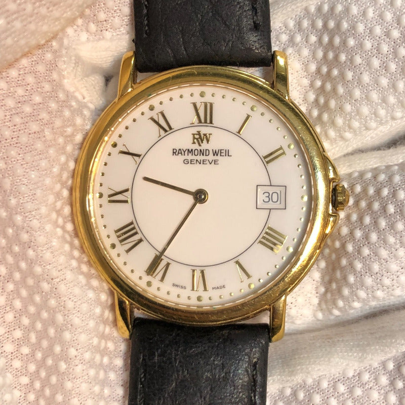 Raymond Weil Hombre Zafiro Chapado Oro 18k Suizo Años 90s