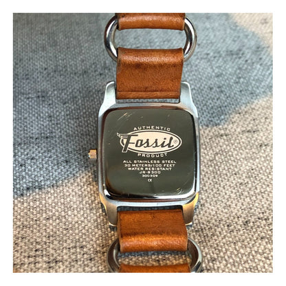 Reloj Fossil Vintage Mujer Pulsera De Cuero Ancha