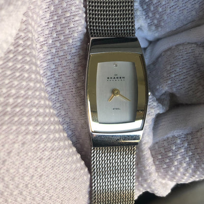 Reloj Skagen Mujer 2005 Acero Curvo Pulsera Milanesa Raro