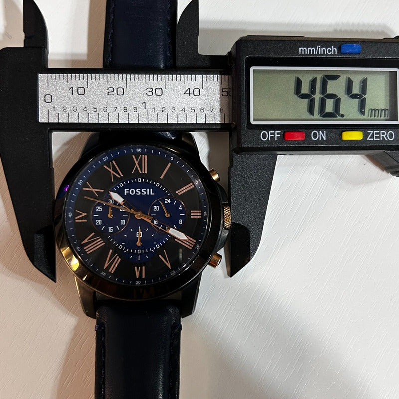 Reloj Fossil Hombre Año 2015 Grant Ícono Azul Descatalogado