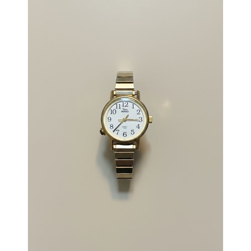 Reloj Timex Mujer Vintage Año 1998 Indiglo A Las 8 Dorado