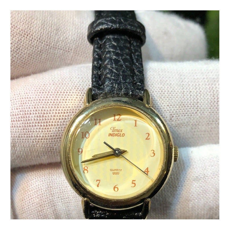 Timex Indiglo 1995 Mujer Modelo Escaso Dial Patrón Olas