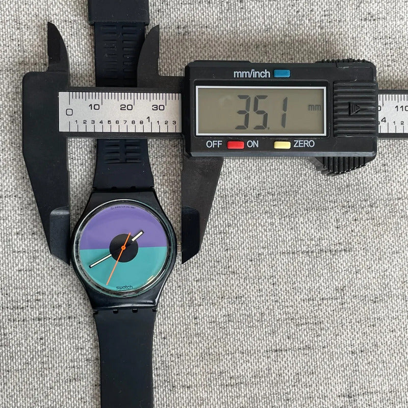 Reloj Swatch Hombre Vintage 1987 Purpura Turquesa Gb12