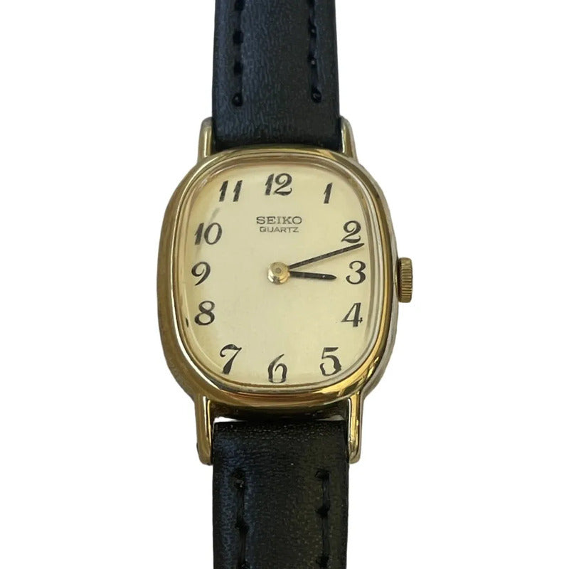 Reloj Seiko Mujer Vintage 1982 Caja Cushion Elegante Crema