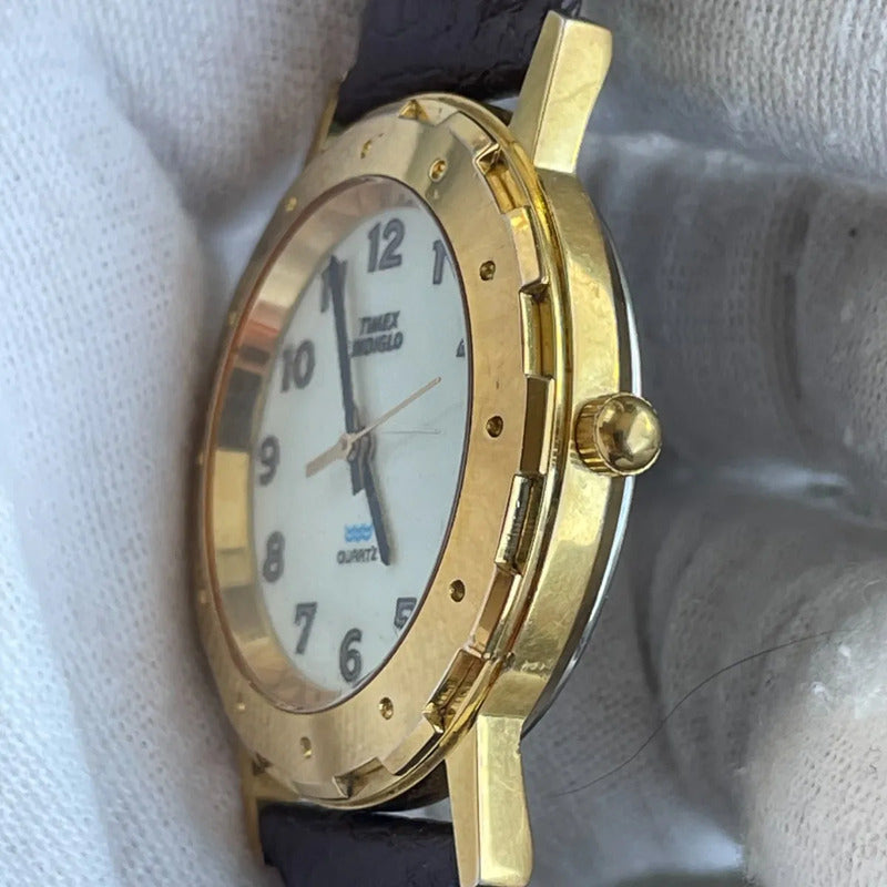 Reloj Timex Dorado Unisex Años 90s Indiglo 34mm Clásico