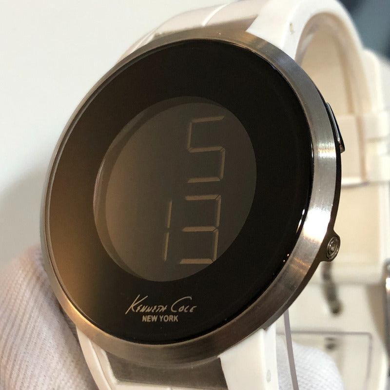 Reloj Kenneth Cole Hombre Año 2010 Futurista Correa Blanca Original